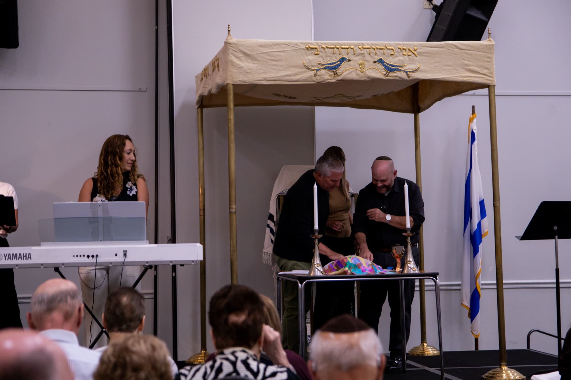 Community members gathered at Temple Beth Sholom